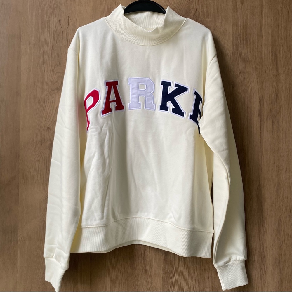 Parke Ivory Sweatshirt with Colorful Lettering